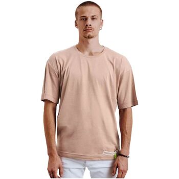 Textil Muži Trička s krátkým rukávem D Street Pánské tričko s nášivkou Uawo hnědá Hnědá