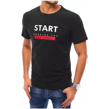 Textil Muži Trička s krátkým rukávem D Street Pánské tričko Ringebu černá Černá