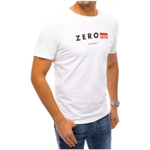 Textil Muži Trička s krátkým rukávem D Street Pánské tričko s potiskem Os bílá Bílá