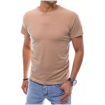 D Street Trička s krátkým rukávem Pánské tričko Kelly khaki - Hnědá