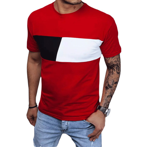 Textil Muži Trička s krátkým rukávem D Street Pánské tričko Einar červená Červená