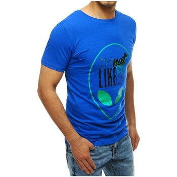 Textil Muži Trička s krátkým rukávem D Street Pánské tričko s potiskem Benigno modrá Modrá