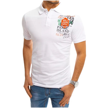 Textil Muži Trička & Pola D Street Pánské polo tričko s potiskem Faustina bílá Bílá