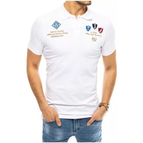 Textil Muži Trička & Pola D Street Pánské polo tričko s výšivkou Iskandar bílá Bílá
