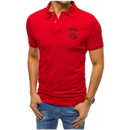 Textil Muži Trička & Pola D Street Pánské polo tričko s výšivkou Matev červená Červená