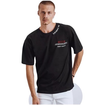 Textil Muži Trička s krátkým rukávem D Street Pánské tričko Barika černá Černá