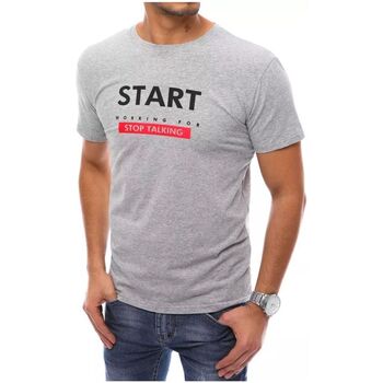 Textil Muži Trička s krátkým rukávem D Street Pánské tričko Kerem světle šedá Šedá