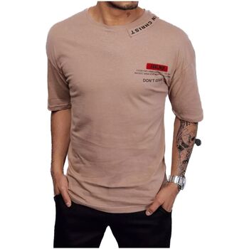 Textil Muži Trička s krátkým rukávem D Street Pánské tričko Dyana světle hnědá Hnědá
