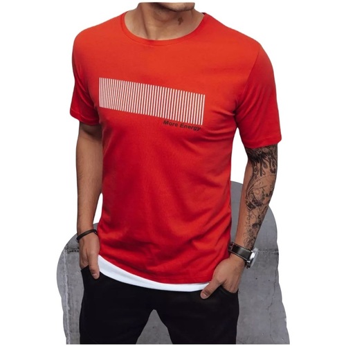 Textil Muži Trička s krátkým rukávem D Street Pánské tričko s potiskem Anneth červená Červená