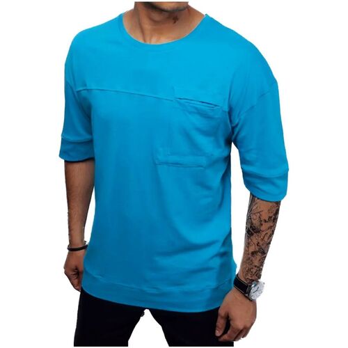 Textil Muži Trička s krátkým rukávem D Street Pánské tričko Buckman modrá Modrá