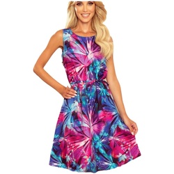 Textil Ženy Krátké šaty Numoco Dámské trapézové šaty s květinami Victora modro-růžová Modrá světlá/Růžová