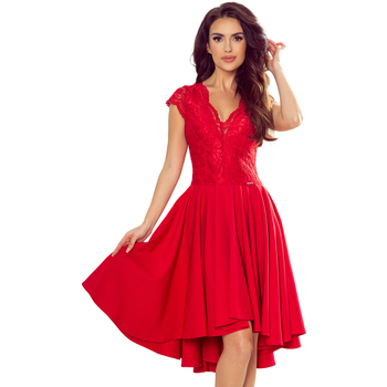 Numoco Krátké šaty Dámské šaty s výstřihem Patricia červená - Červená