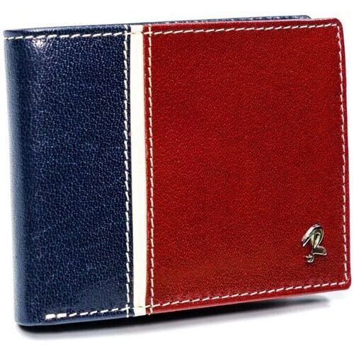 Taška Muži Peněženky Rovicky Pánská kožená peněženka zabezpečena technologií RFID Červená/Modrá tmavá