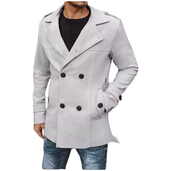Textil Muži Kabáty D Street Pánský dvouřadý kabát Admit světle šedá Šedá