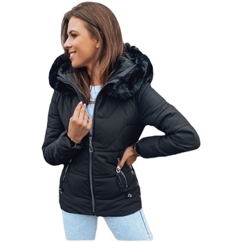 Textil Ženy Prošívané bundy D Street Dámská prošívaná bunda s kapucí Offers černá Černá