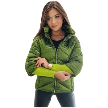 Textil Ženy Prošívané bundy D Street Dámská prošívaná přechodová bunda Natural zelená Zelená