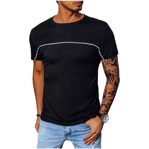 Textil Muži Trička s krátkým rukávem D Street Pánské tričko s krátkým rukávem Dorje černá Černá