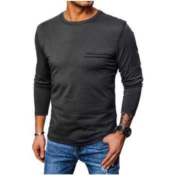 Textil Muži Trička s krátkým rukávem D Street Pánské tričko s dlouhým rukávem Mi tmavě šedá Šedá