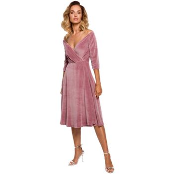 Textil Ženy Krátké šaty Made Of Emotion Dámské společenské šaty Rellul M645 krepově Růžová