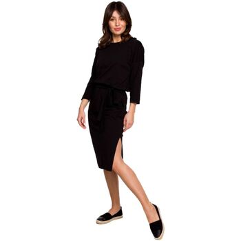 Bewear Krátké šaty Dámské midi šaty Thazron B222 černá - Černá