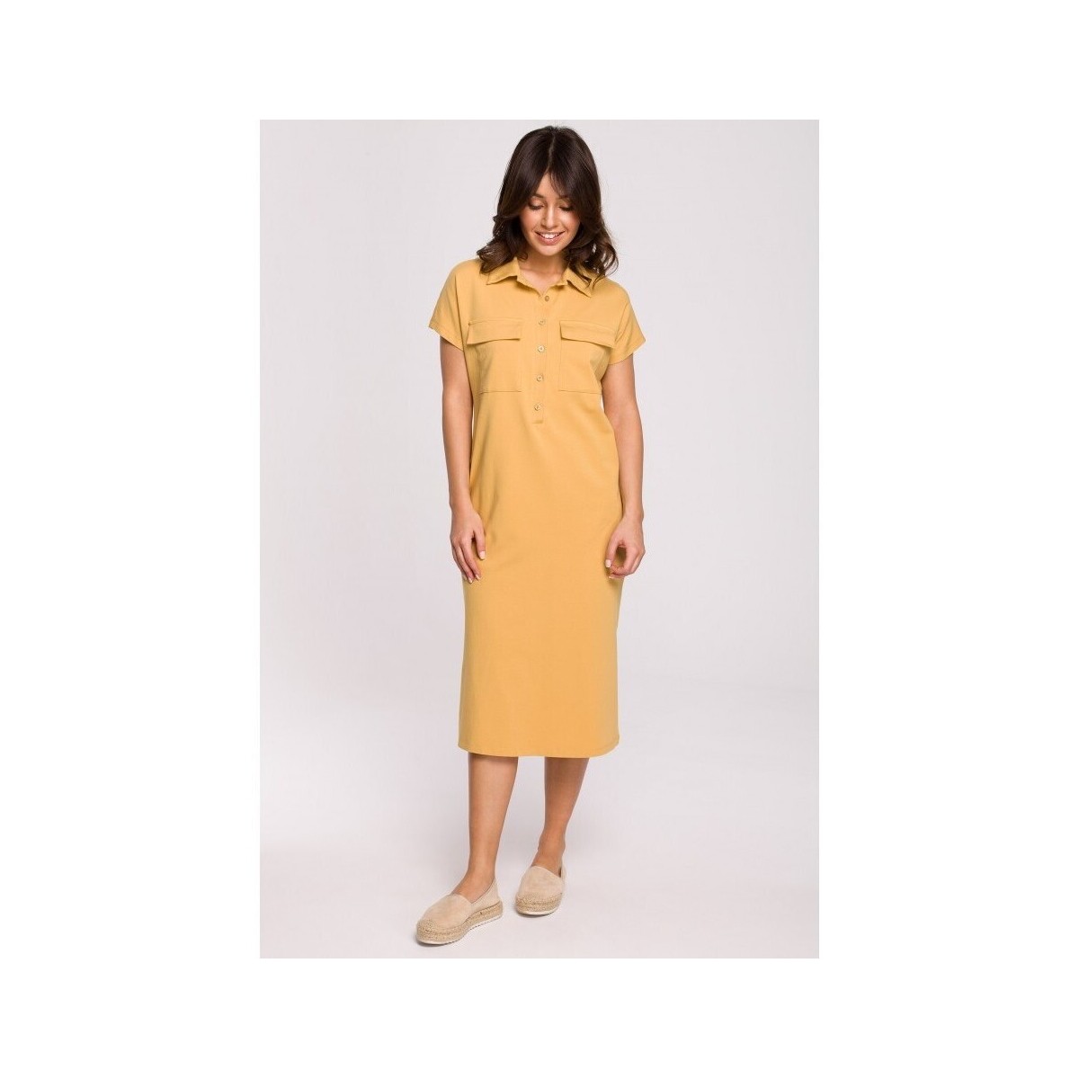 Textil Ženy Krátké šaty Bewear Dámské midi šaty Thazron B222 medová Žlutá