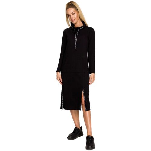 Textil Ženy Krátké šaty Made Of Emotion Dámské mikinové šaty Hime M688 černá Černá