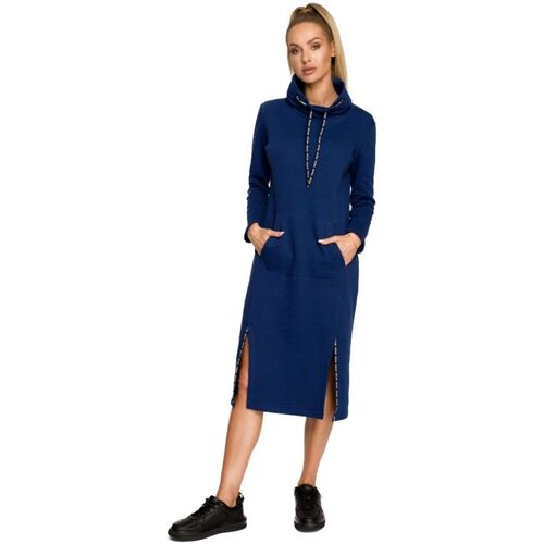 Textil Ženy Krátké šaty Made Of Emotion Dámské mikinové šaty Hime M688 tmavě modrá Tmavě modrá