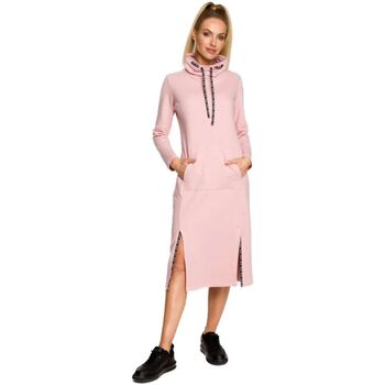 Textil Ženy Krátké šaty Made Of Emotion Dámské mikinové šaty Hime M688 pudrová růžová Růžová