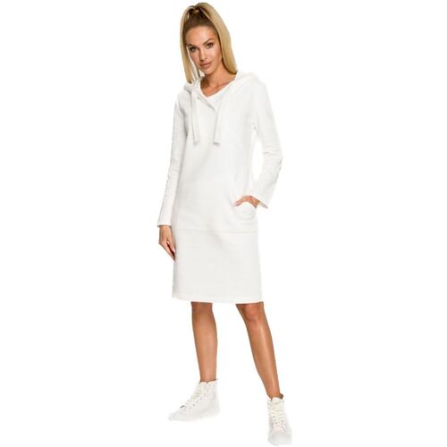 Textil Ženy Krátké šaty Made Of Emotion Dámské mikinové šaty Sanio M695 ecru Bílá