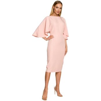 Textil Ženy Krátké šaty Made Of Emotion Dámské midi šaty Suh M700 pudrová růžová Růžová