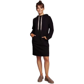 Bewear Krátké šaty Dámské mikinové šaty Man B238 černá - Černá