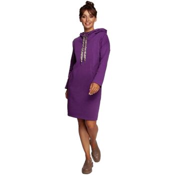 Bewear Krátké šaty Dámské midi šaty Man B238 fialová - Fialová