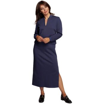 Bewear Krátké šaty Dámské midi šaty Seemi B242 modrá - Tmavě modrá