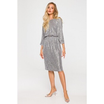 Textil Ženy Krátké šaty Made Of Emotion Dámské mini šaty Molin M716 stříbrná Stříbrná       