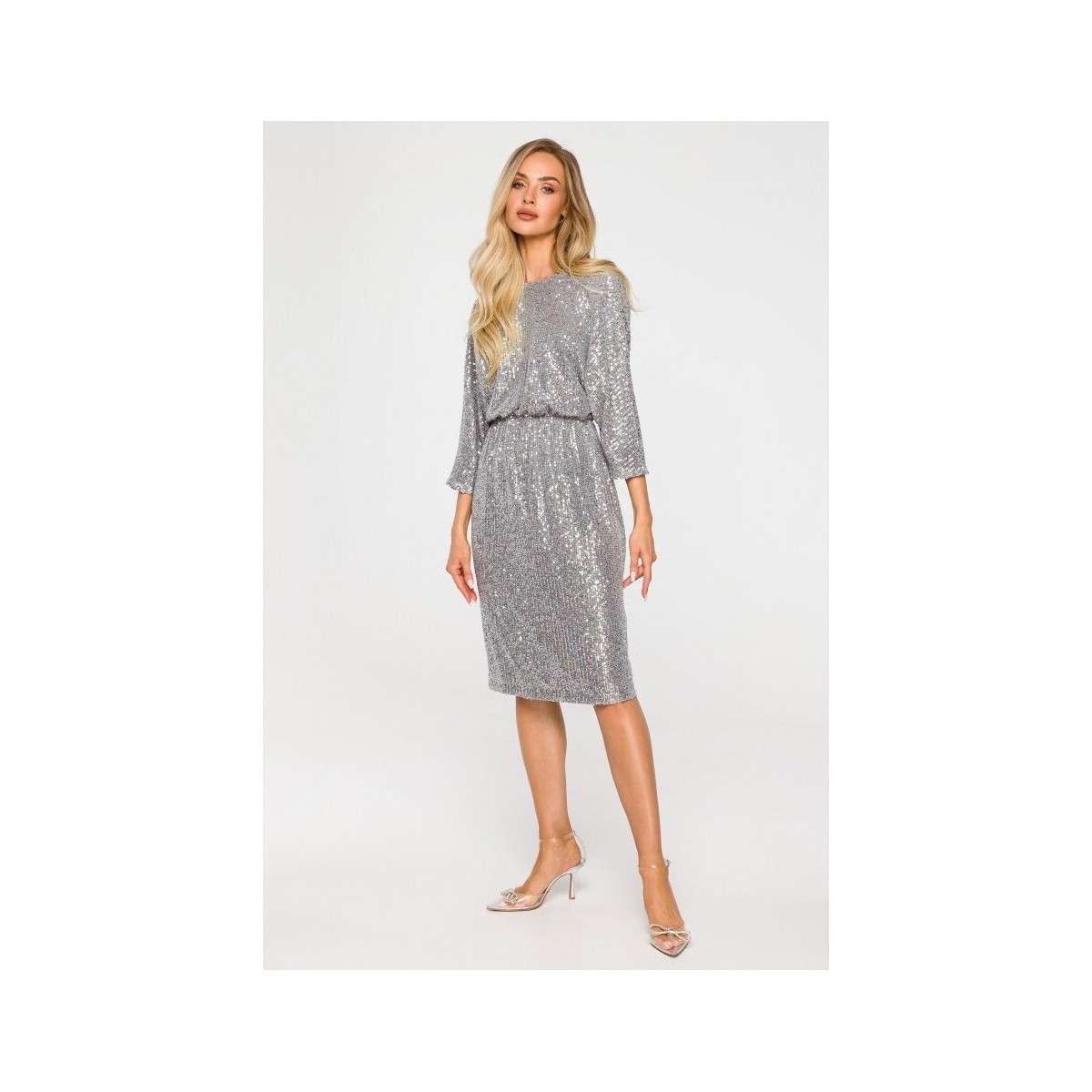 Textil Ženy Krátké šaty Made Of Emotion Dámské mini šaty Molin M716 stříbrná Stříbrná       