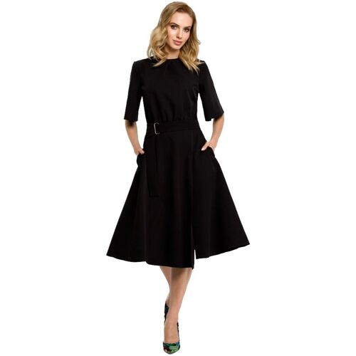 Textil Ženy Krátké šaty Made Of Emotion Dámské midi šaty Hanioh M396 černá Černá