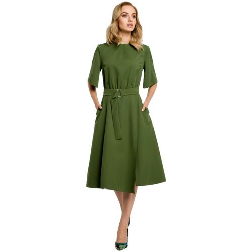 Textil Ženy Krátké šaty Made Of Emotion Dámské midi šaty Hanioh M396 zelená Zelená