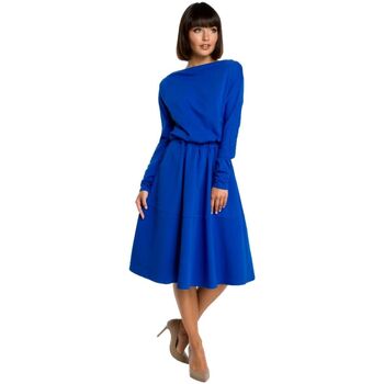 Bewear Krátké šaty Dámské midi šaty Youdon B087 královsky modrá - Tmavě modrá