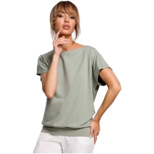Textil Ženy Trička s krátkým rukávem Made Of Emotion Dámský top Wangdup M498 pistáciová Zelená