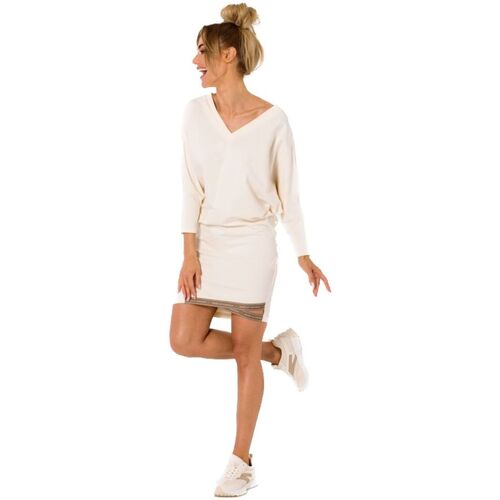 Textil Ženy Krátké šaty Made Of Emotion Dámské mini šaty Grisante M732 krémová Bílá