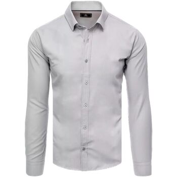 Textil Muži Košile s dlouhymi rukávy D Street Pánská košile s dlouhým rukávem Rahen světle šedá Šedá