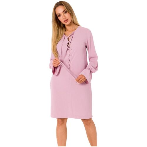 Textil Ženy Krátké šaty Made Of Emotion Dámské mini šaty Renuehn M742 krepově růžová Růžová