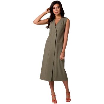 Bewear Krátké šaty Dámské midi šaty Annaree B254 olivová - Zelená