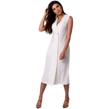 Bewear Krátké šaty Dámské midi šaty Annaree B254 krémová - Bílá