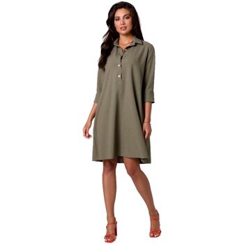 Bewear Krátké šaty Dámské košilové šaty Ganiervydd B257 olivová - Zelená