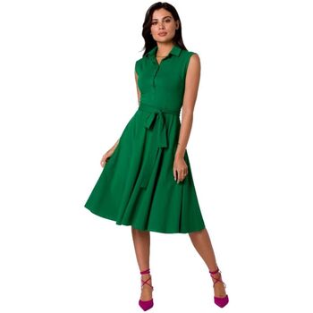 Bewear Krátké šaty Dámské midi šaty Isodamors B261 zelená - Zelená
