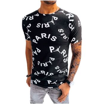 Textil Muži Trička s krátkým rukávem D Street Pánské tričko s potiskem Yvainet černá Černá