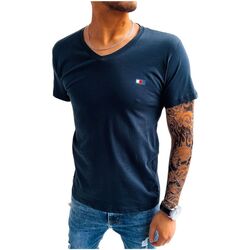 Textil Muži Trička s krátkým rukávem D Street Pánské tričko s potiskem Bale tmavě modrá Tmavě modrá