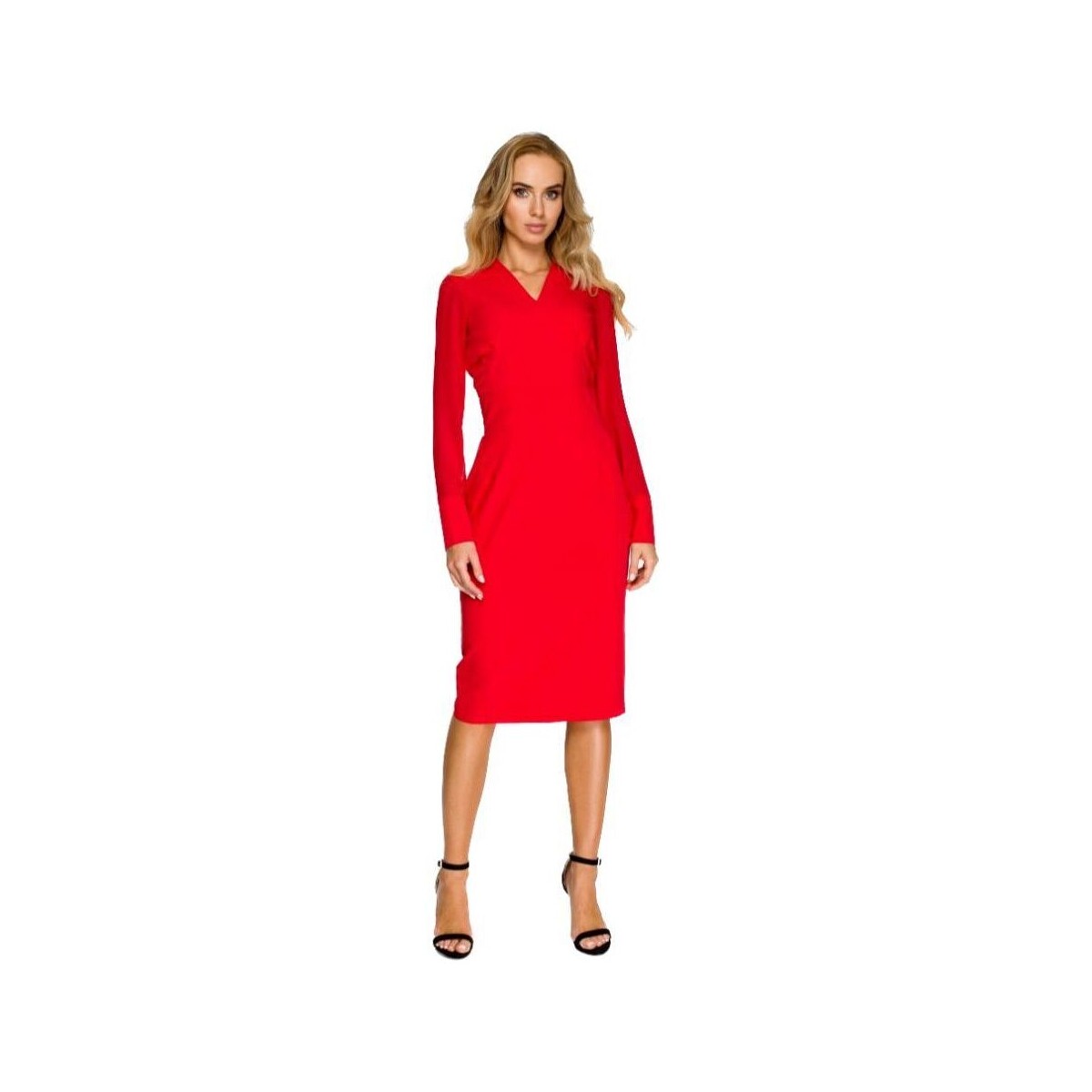 Textil Ženy Krátké šaty Stylove Dámské midi šaty Ishigune S136 červená Červená