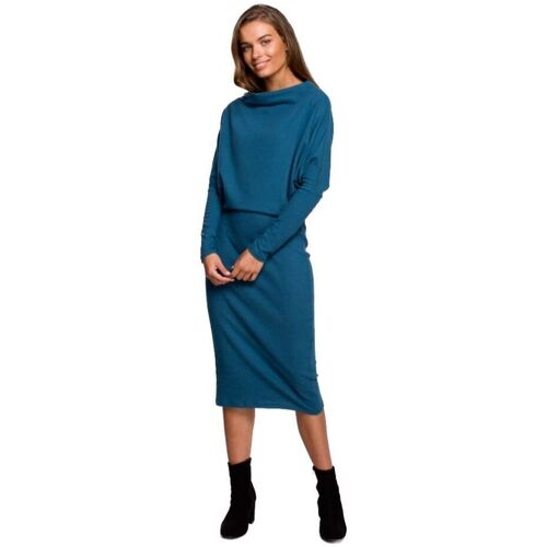 Textil Ženy Krátké šaty Stylove Dámské midi šaty Essynte S245 oceánská modř Tmavě modrá